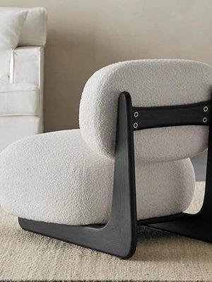 MODERN BOUCLÉ LOUNGE CHAIR